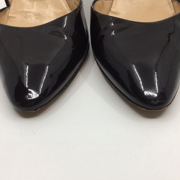 Escada Vintage Black Patent Leather Sculptural Heels Sz 38 US 8 - Picture 12 of 16